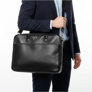 Montblanc Sartorial Large Black Leather Document Case Laptop Case